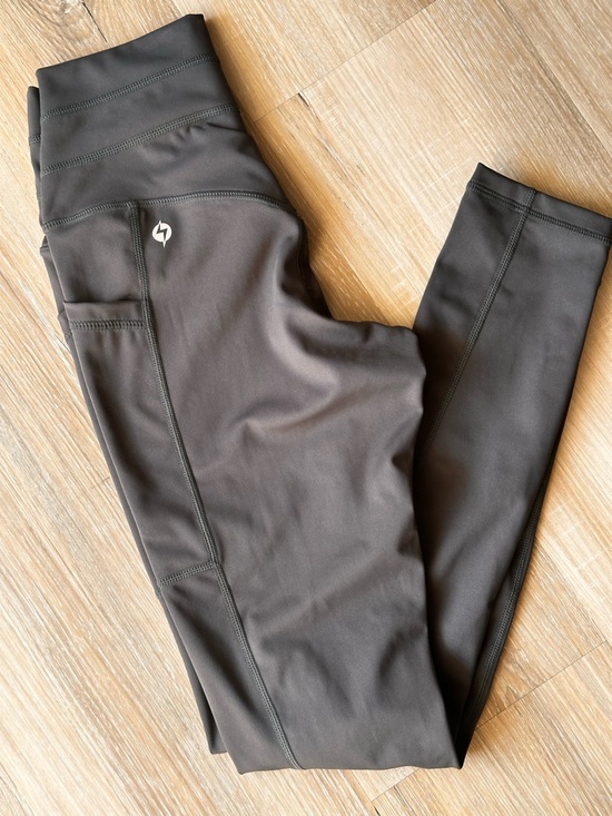 POPFLEX Pants - POPFLEX Green High-Waist Leggings with Logo Waistband